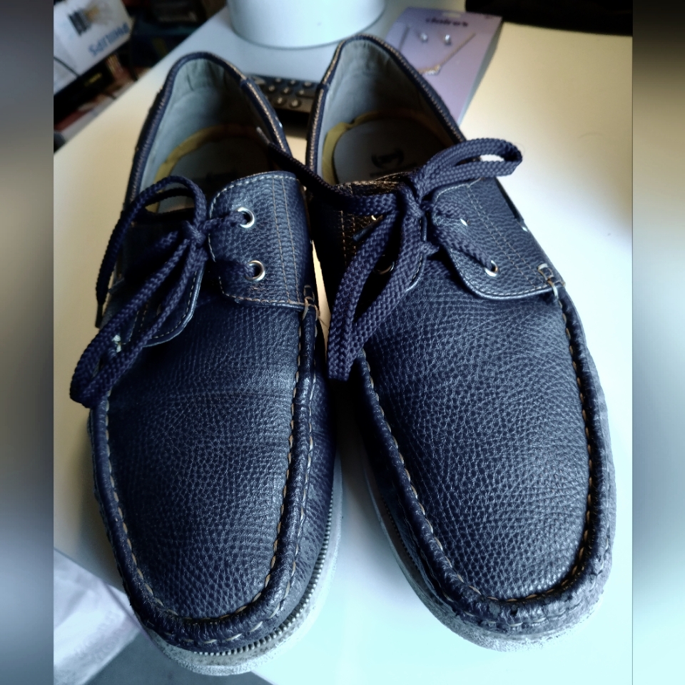 Men's Navy Leather Bhatfarm Shoes